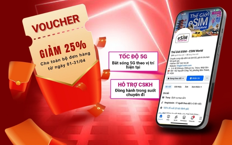 Tận dụng giảm giá 25% và chính sách kích hoạt 30 ngày để tối ưu giá eSIM.